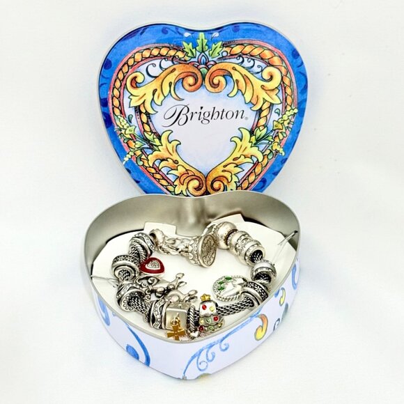 Brighton Add-a-Charm Bracelet with 12 charms 8" Length - Picture 2 of 15